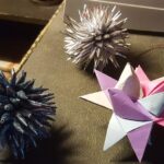 German paper star and porcupine balls